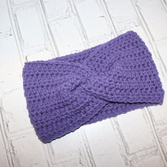 ππ Chunky Purple Crochet Headband β Handmade Β· One Size - Picture 2 of 4